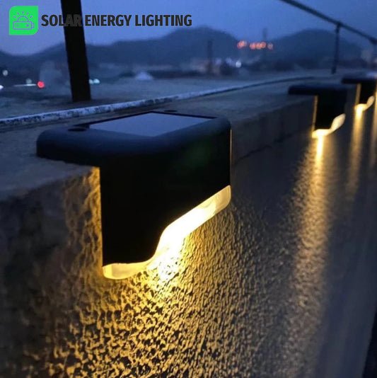 LED solar-powered fence and patio garden lamp