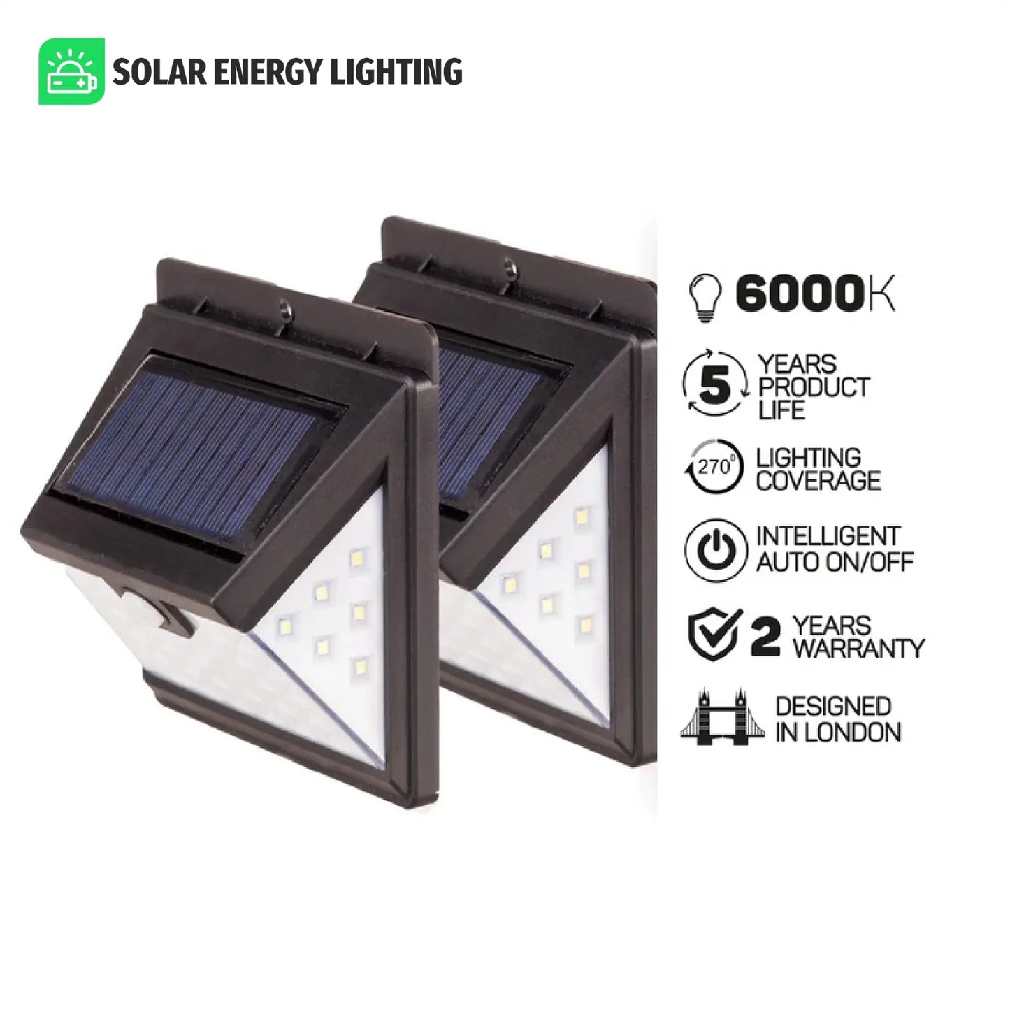 SolarMini™- The 40 LED Solar Wall Lights (SET OF 2)